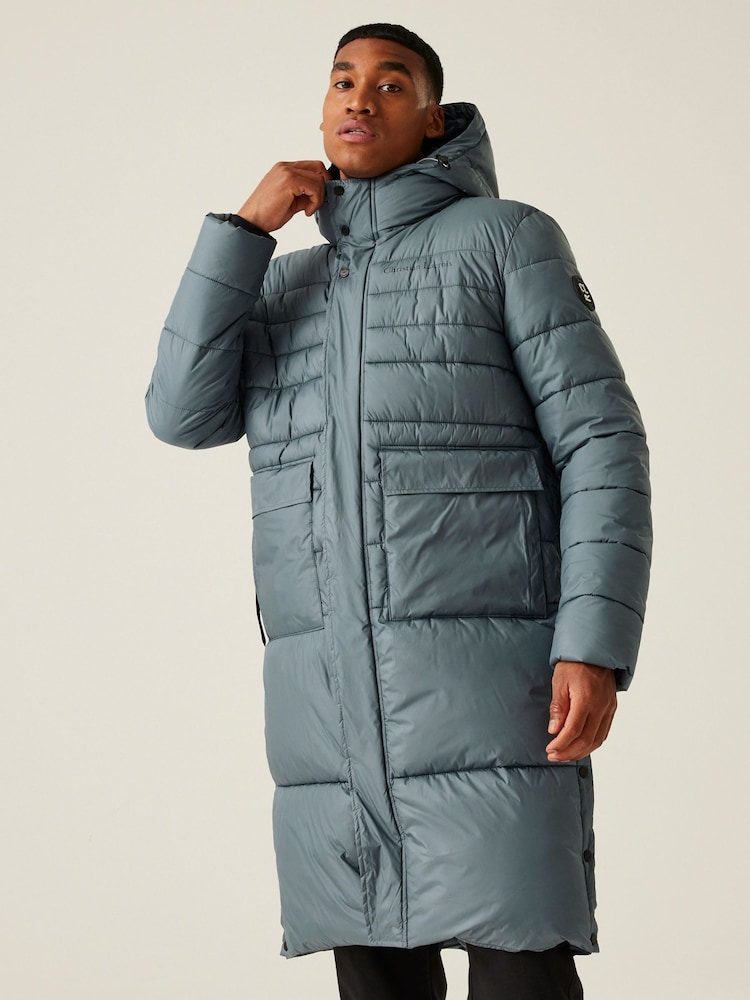 Regatta Grey Christian Lacroix Mens Collongues Long Padded Jacket - Image 1 of 8