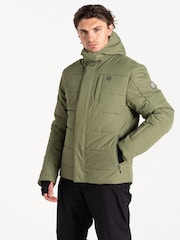 Dare 2b Mens Green Camber Baffled Ski Jacket - Image 1 of 8