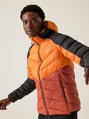 Regatta Orange Mens Hooded Dalent Padded Jacket - Image 1 of 6