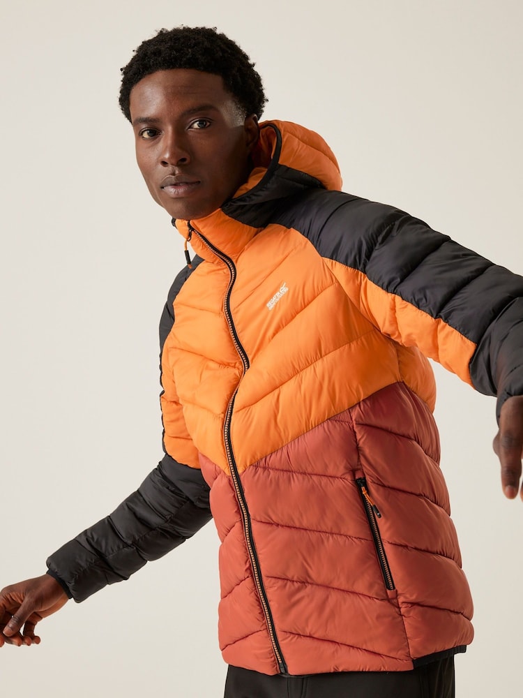 Regatta Orange Mens Hooded Dalent Padded Jacket - Image 1 of 6