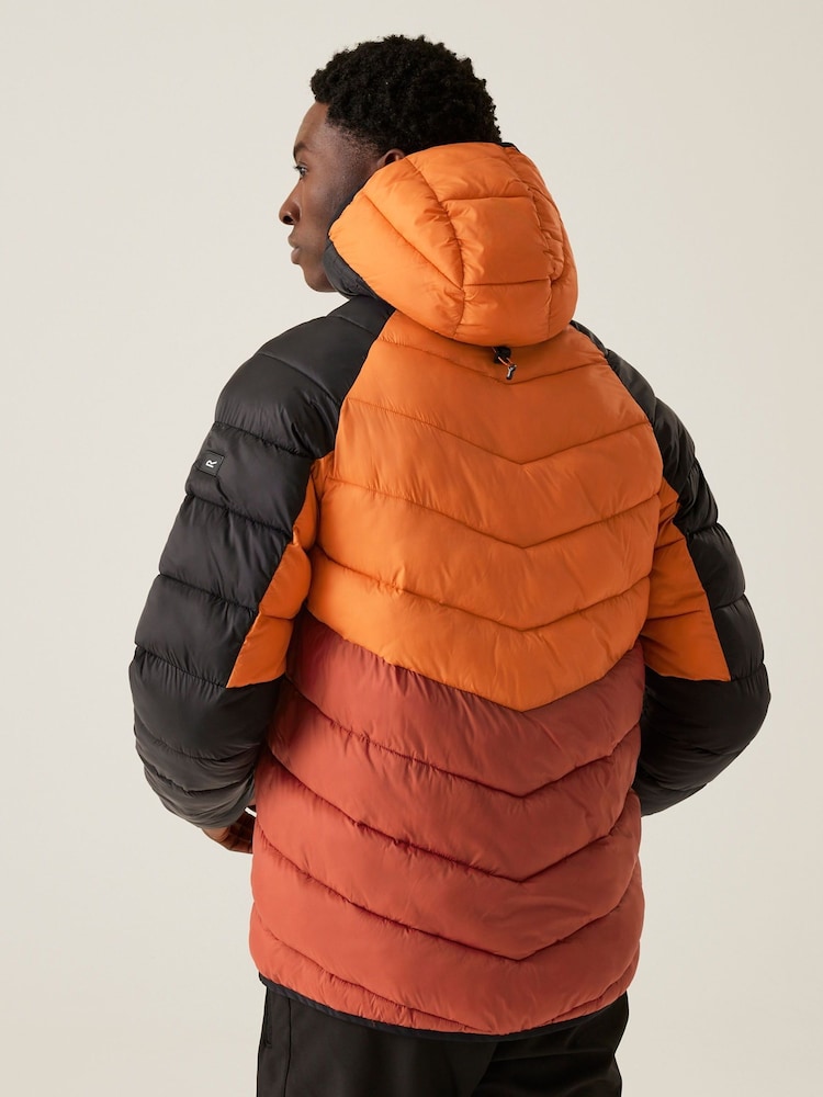 Regatta Orange Mens Hooded Dalent Padded Jacket - Image 2 of 6