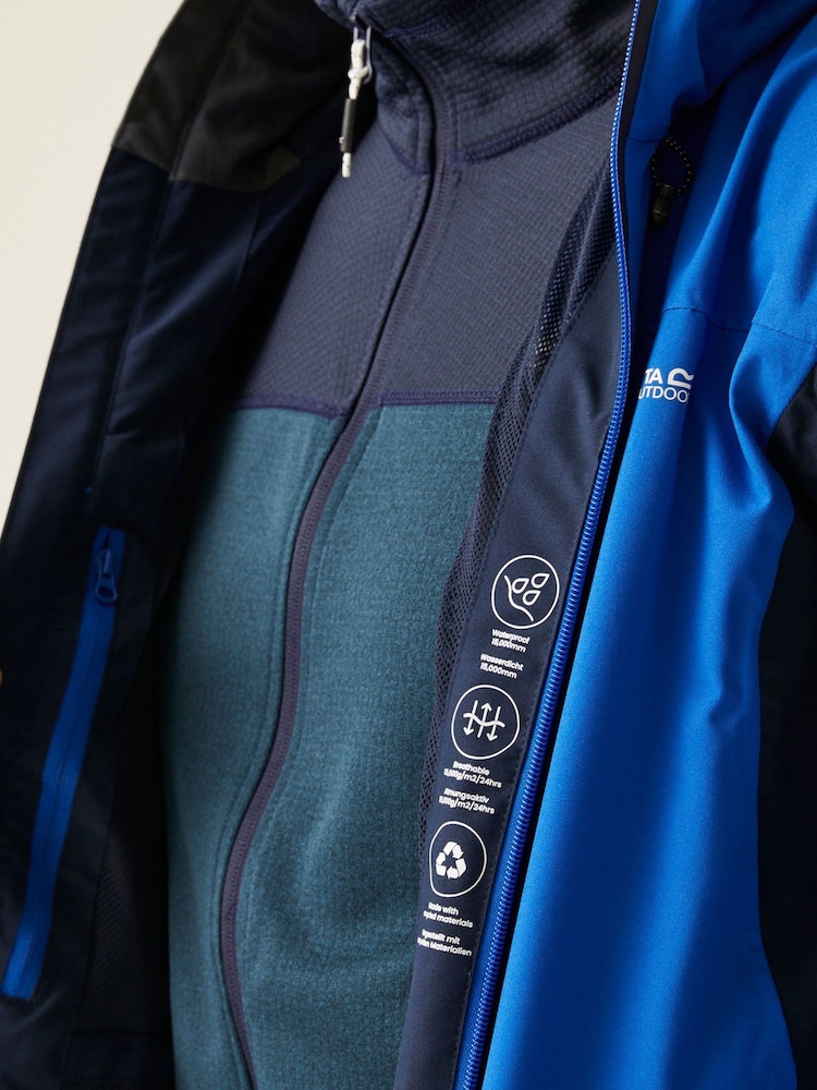 Regatta Blue Chrome Mens Birchdale II Waterproof Jacket - Image 4 of 9