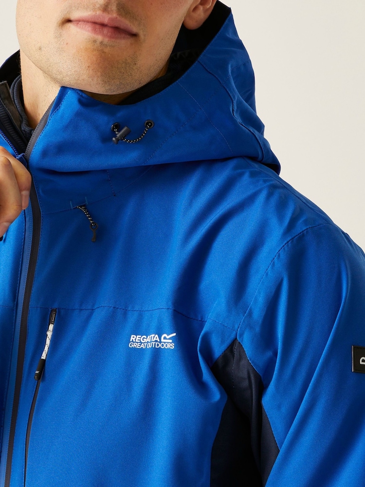 Regatta Blue Chrome Mens Birchdale II Waterproof Jacket - Image 6 of 9