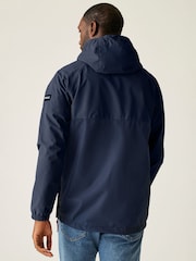 Regatta Blue Chrome Mens Tayan Over The Head Waterproof Jacket - Image 2 of 9