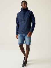 Regatta Blue Chrome Mens Tayan Over The Head Waterproof Jacket - Image 3 of 9