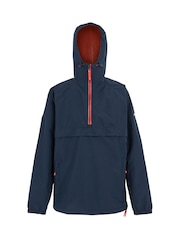 Regatta Blue Chrome Mens Tayan Over The Head Waterproof Jacket - Image 7 of 9