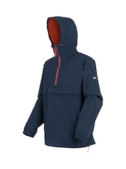 Regatta Blue Chrome Mens Tayan Over The Head Waterproof Jacket - Image 9 of 9