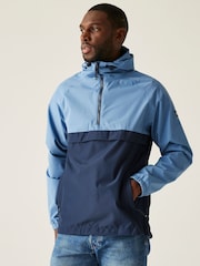 Regatta Blue Mens Tayan Over The Head Waterproof Jacket - Image 1 of 9