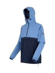 Regatta Blue Mens Tayan Over The Head Waterproof Jacket - Image 9 of 9