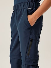 Regatta Blue Kids Sorcer Zip Off Trousers III - Image 6 of 11