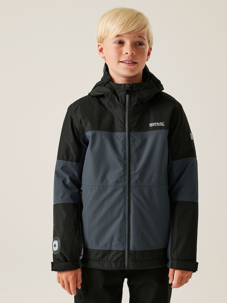 Regatta Grey Kids Beamz IV Waterproof Jacket - Image 1 of 6