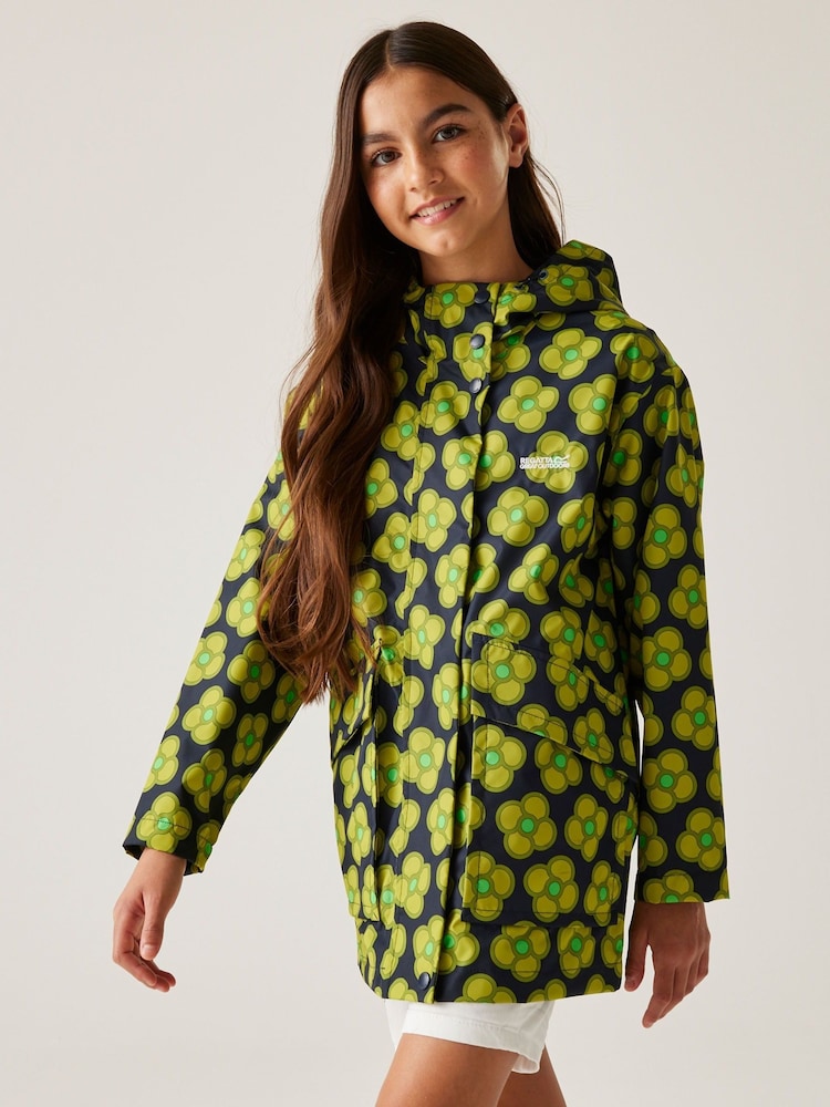 Regatta Blue Girls Orla Kiely Swing Waterproof Jacket - Image 1 of 7