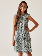 Regatta Blue Girls 100% Cotton Orla Kiely Playsuit - Image 1 of 7