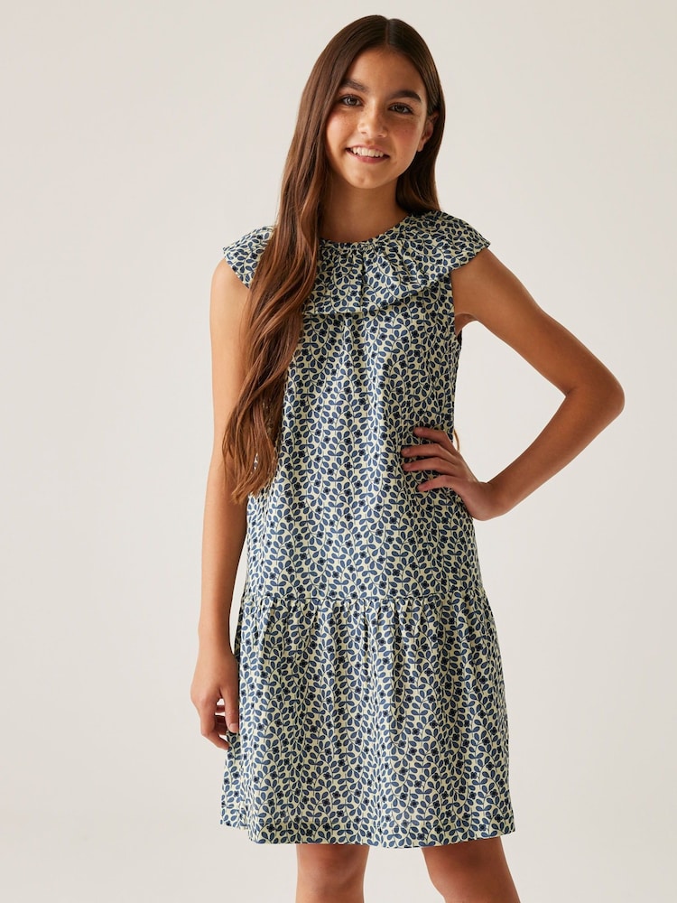 Regatta Blue Girls 100% Cotton Orla Kiely Playsuit - Image 1 of 7