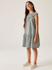 Regatta Blue Girls 100% Cotton Orla Kiely Playsuit - Image 2 of 7