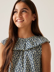 Regatta Blue Girls 100% Cotton Orla Kiely Playsuit - Image 3 of 7