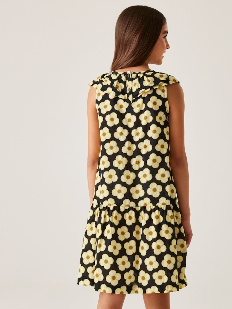 Regatta Black Yellow Girls 100% Cotton Orla Kiely Playsuit - Image 2 of 7