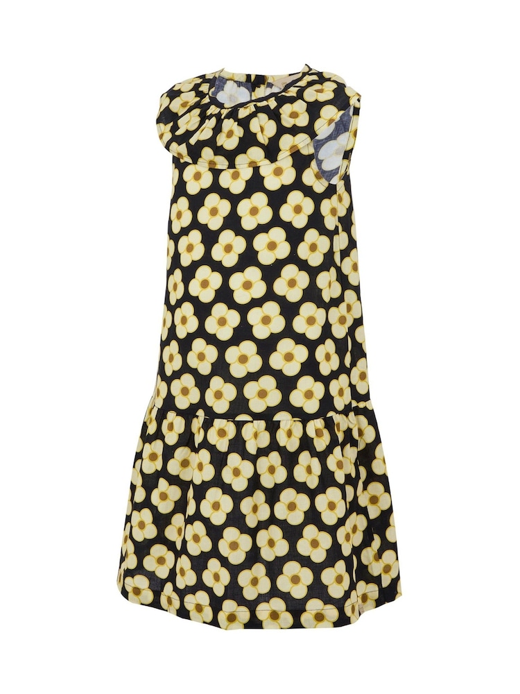 Regatta Black Yellow Girls 100% Cotton Orla Kiely Playsuit - Image 6 of 7