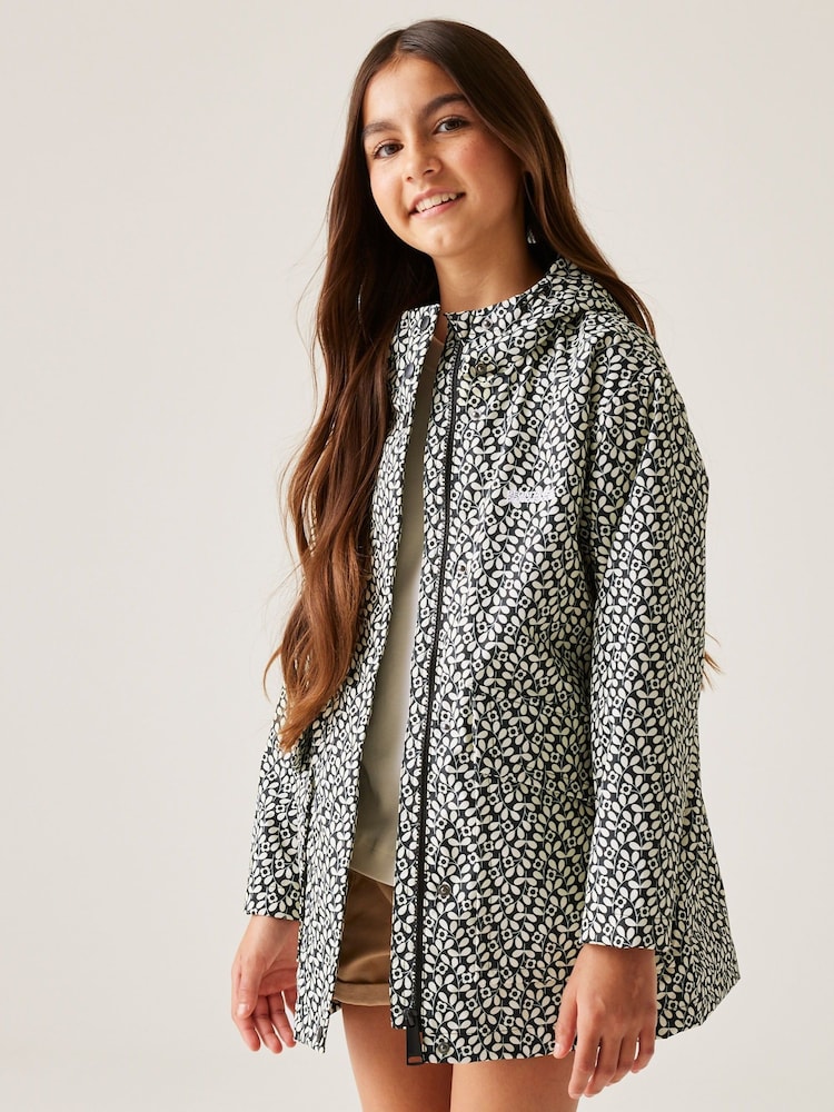 Regatta Black Girls Orla Kiely Swing Waterproof Jacket - Image 1 of 7