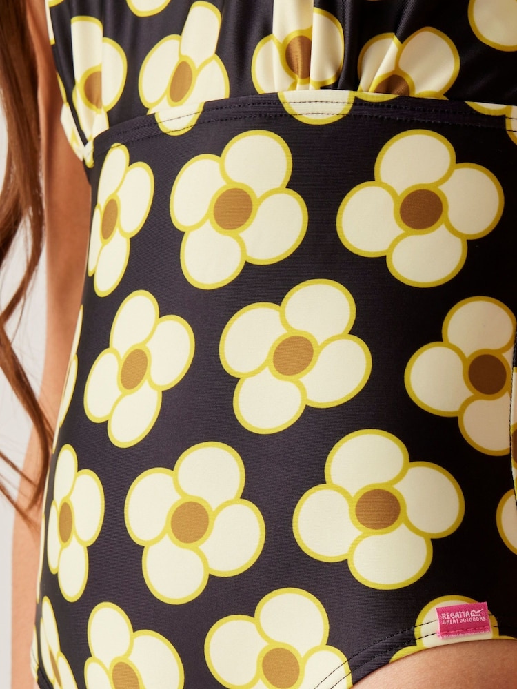 Regatta Black Orla Kiely Girls Swimsuit - Image 4 of 7