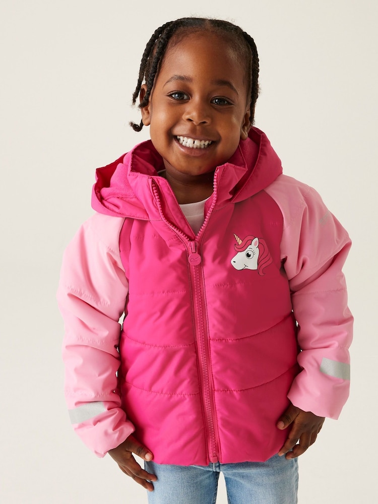 Regatta Pink Kids Animal Baffle Jacket - Image 1 of 7