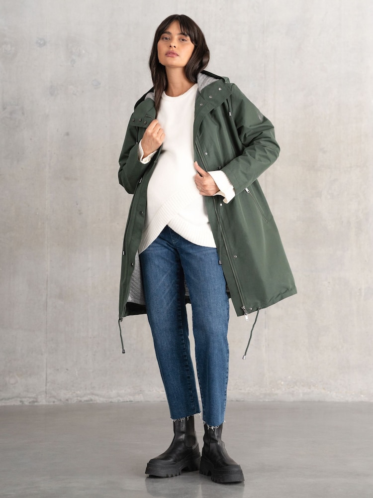 Seraphine Maternity Green Lightweight Parka - Image 1 of 8