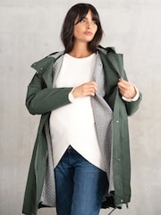 Seraphine Maternity Green Lightweight Parka - Image 6 of 8