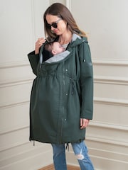 Seraphine Maternity Green Lightweight Parka - Image 7 of 8