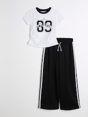 River Island Black Girls 100% Cotton Tracksuit Set - Image 1 of 5