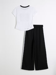 River Island Black Girls 100% Cotton Tracksuit Set - Image 3 of 5
