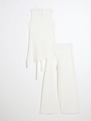 River Island White Girls Textured Tunic Top Set - Image 2 of 5