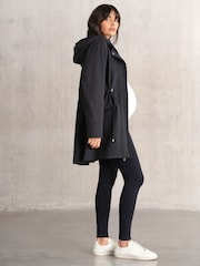 Seraphine Maternity Drawstring Waist Black Hoodie - Image 3 of 5