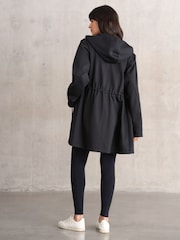 Seraphine Maternity Drawstring Waist Black Hoodie - Image 4 of 5