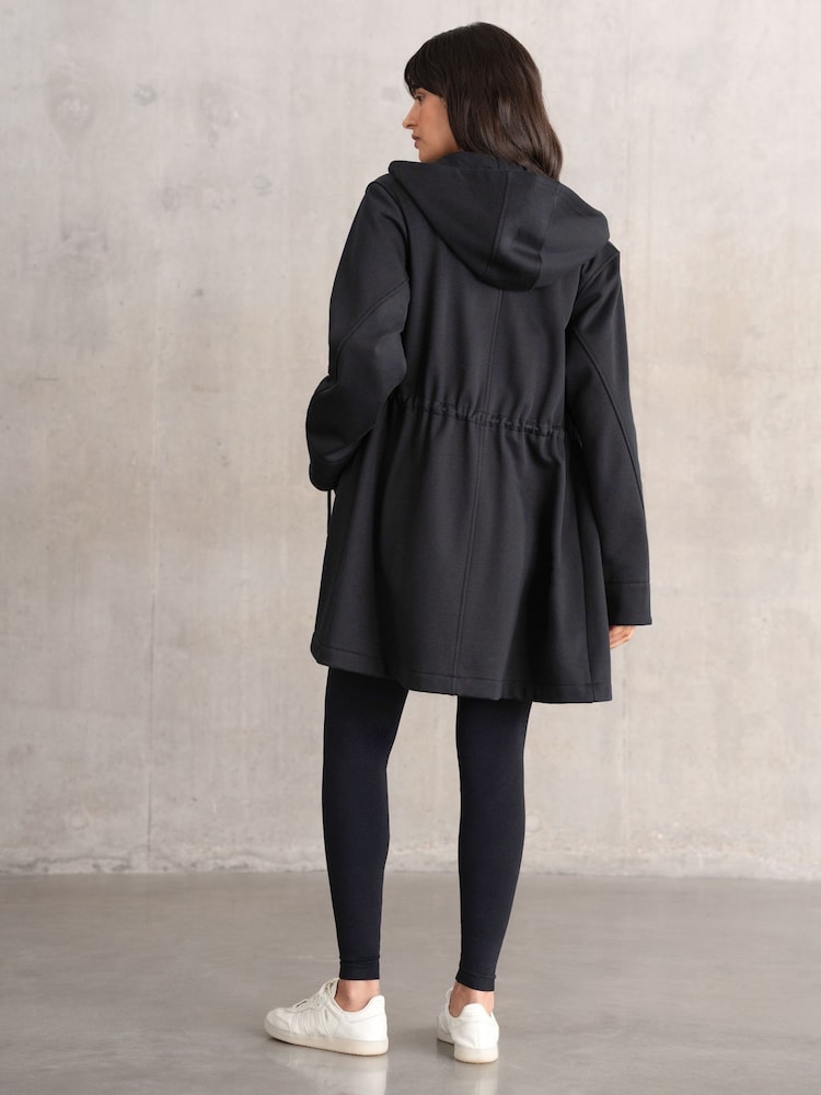 Seraphine Maternity Drawstring Waist Black Hoodie - Image 4 of 5
