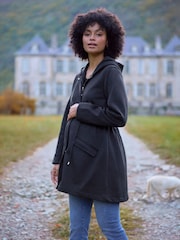 Seraphine Maternity Drawstring Waist Black Hoodie - Image 7 of 8