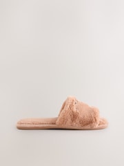 Peach Sausage Dog Faux Fur Slider Slippers - Image 3 of 7