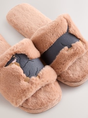 Peach Sausage Dog Faux Fur Slider Slippers - Image 4 of 7