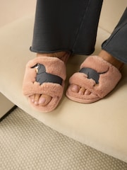 Peach Sausage Dog Faux Fur Slider Slippers - Image 7 of 7