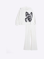 River Island Cream Girls Butterfly Hoodie Set - Image 1 of 5