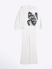 River Island Cream Girls Butterfly Hoodie Set - Image 3 of 5