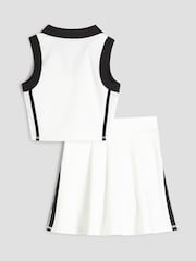 River Island White Girls 100% Cotton Active Cheer Skirt Set - Image 2 of 5