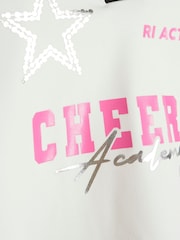 River Island White Girls 100% Cotton Active Cheer Skirt Set - Image 5 of 5