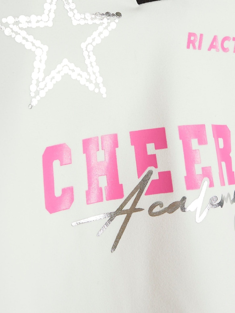 River Island White Girls 100% Cotton Active Cheer Skirt Set - Image 5 of 5