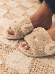 Brown Cockapoo Faux Fur Slider Slippers - Image 2 of 8