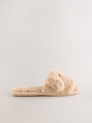 Brown Cockapoo Faux Fur Slider Slippers - Image 6 of 8