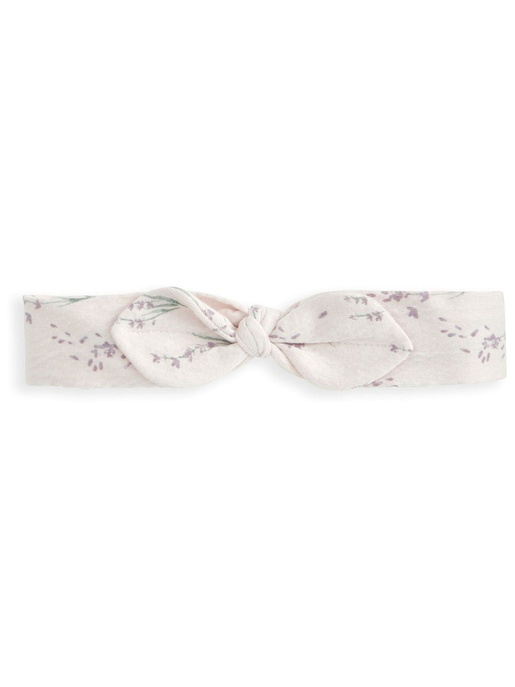Mamas & Papas Cream Lavender Print Sleepsuit & Headband Set - Image 4 of 4