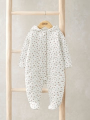 Mamas & Papas Pink Floral Print Quilted Pramsuit - Image 1 of 2