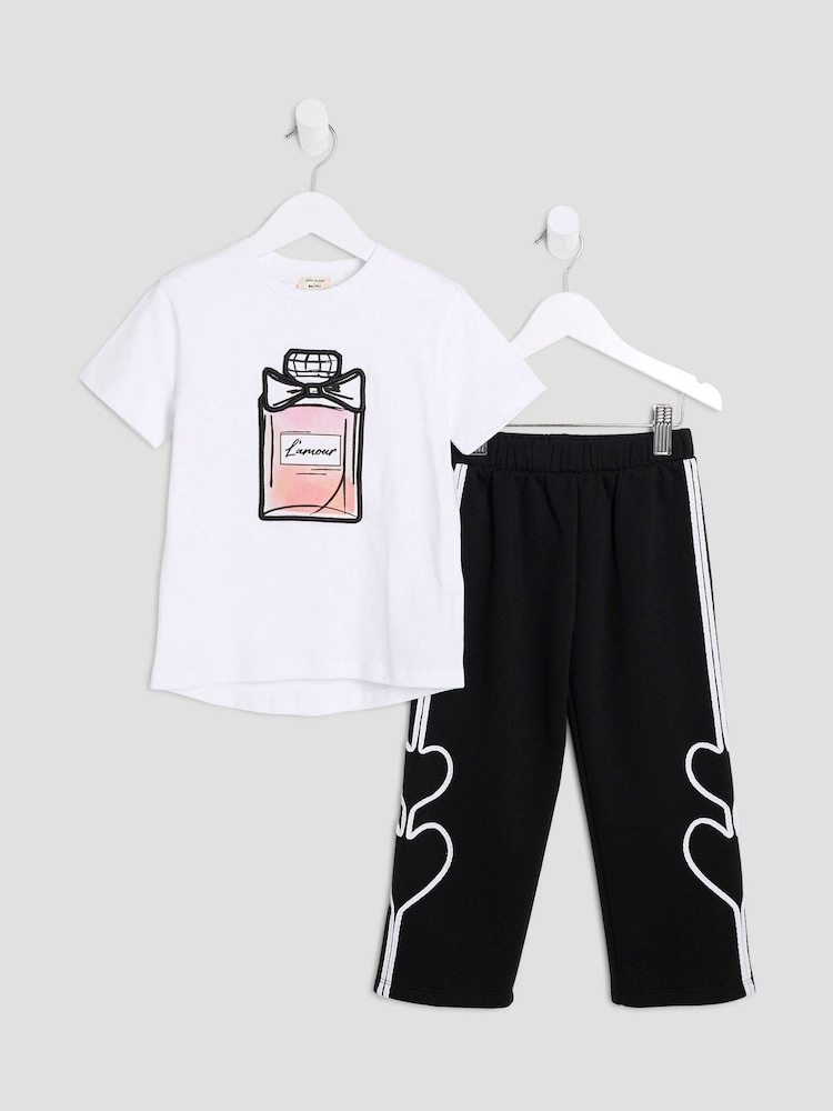 River Island White Girls Perfume Tracksuit Set - Image 1 of 4