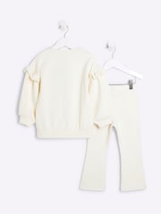 River Island Cream Girls Paris Flower Sweater Set - Image 2 of 5
