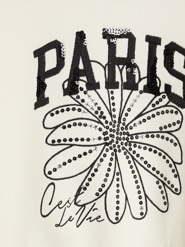 River Island Cream Girls Paris Flower Sweater Set - Image 5 of 5 River Island Cream Girls Paris Flower Sweater Set - Image 5 of 5